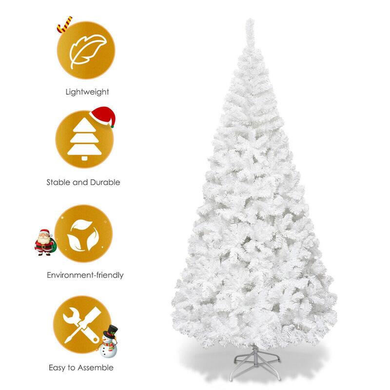Clihome 5-8 ft White Artificial PVC Christmas Tree
