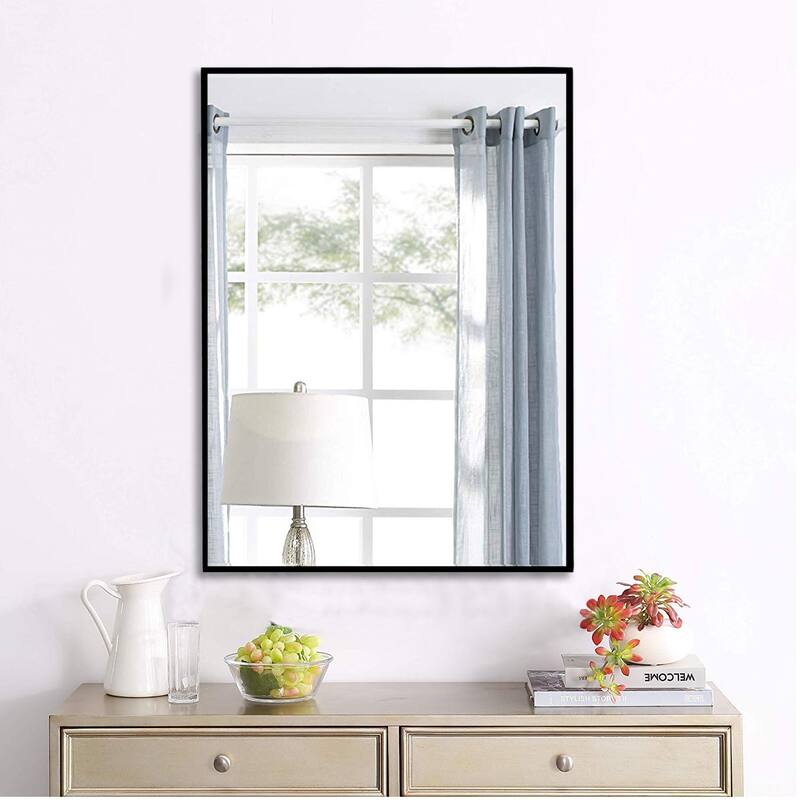 Modern Thin Frame Wall-Mounted Hanging Bathroom Vanity Mirror