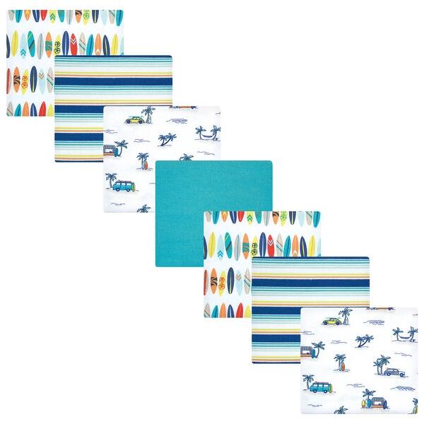 slide 1 of 1, Hudson Baby Infant Boy Cotton Flannel Receiving Blankets Bundle, Surfer Dude, One Size - Surfer Dude - One Size One Size - Surfer Dude