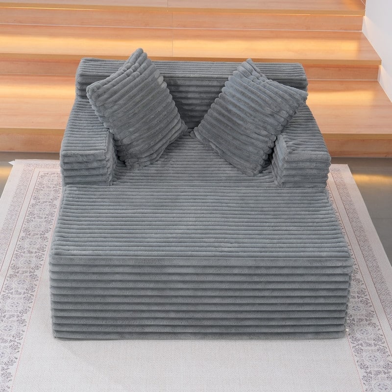 Oversized Chaise Lounge Chair, Upholstered Sofa Bed for Living Room