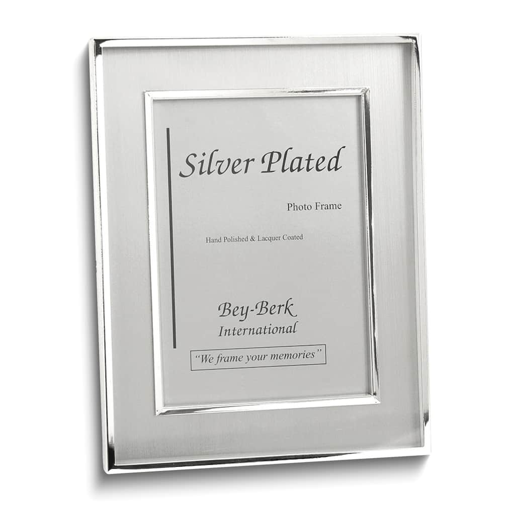 Curata Silver-Plated Lacquer-Coated Brushed Finish 5x7 Frame