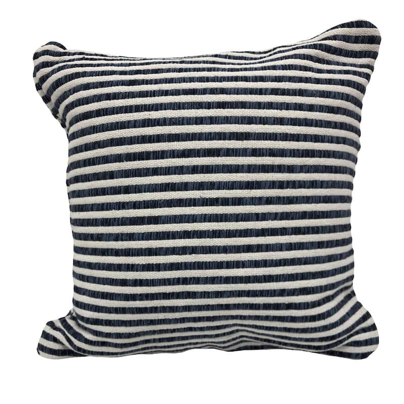 Sevita Blue and White Striped Throw Pillow
