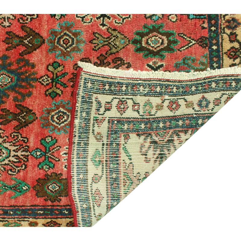 Fine Vintage Distressed Azzam Rust/Gold Runner - 3'6" x 8'1"