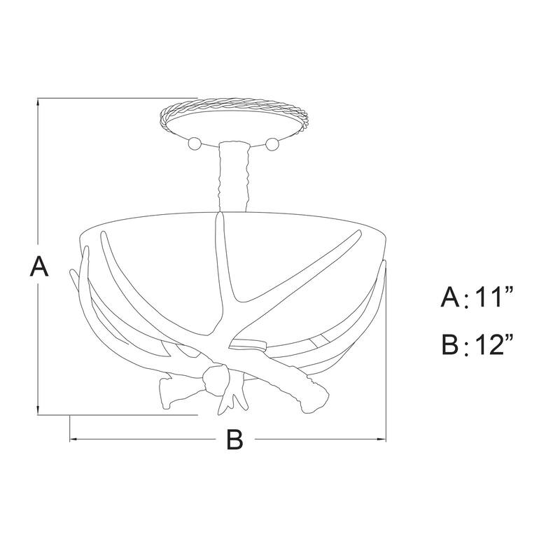 Flush Mount Ceiling Light, Bronze Finish, Cr me Glass Shade, Farmhouse Lighting, 12 Inch Wide - 11