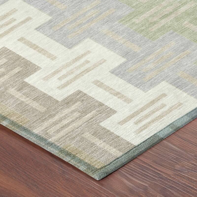 Machine Washable Indoor/ Outdoor Modern Wamego Chantille Rug