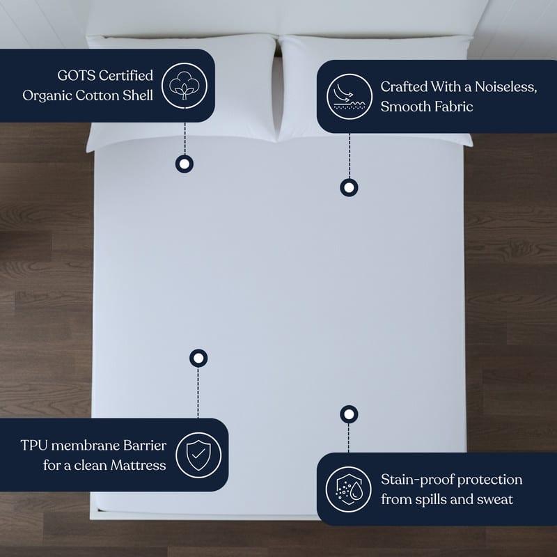 Delara 100% Organic Cotton Mattress Protector 300TC Cover