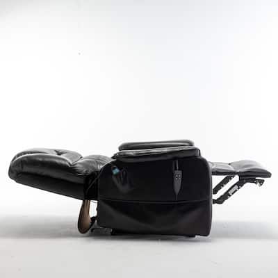 PU Leather Power Lift Recliner Chair, Ergonomic Single Sofa Chair, Electric Recliner with Side Pocket & Remote Controls
