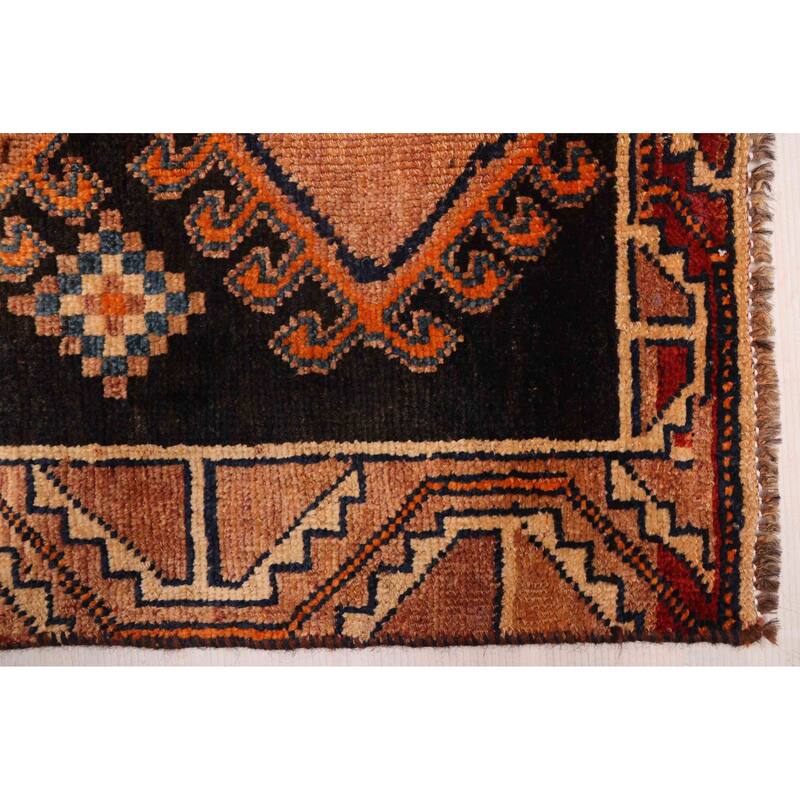 ECARPETGALLERY Hand-knotted Melis Vintage Black, Tan Wool Rug - 3'8 x 6'7