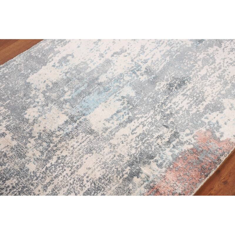 All-Over Abstract Indian Foyer Rug Handmade Wool Carpet - 3'0"x 5'5"