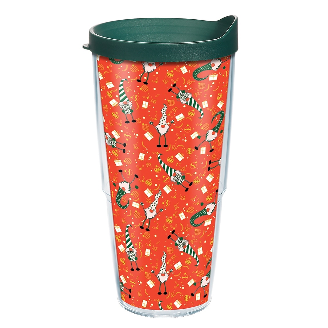 Tervis Christmas Gnomes Pattern Holiday Made in USA Double Walled Insulated Travel Tumbler, Classic