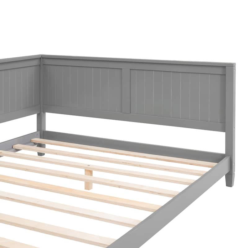 Classic Twin Size Daybed Wood Sofa Bed with Armrest and Wood Frame
