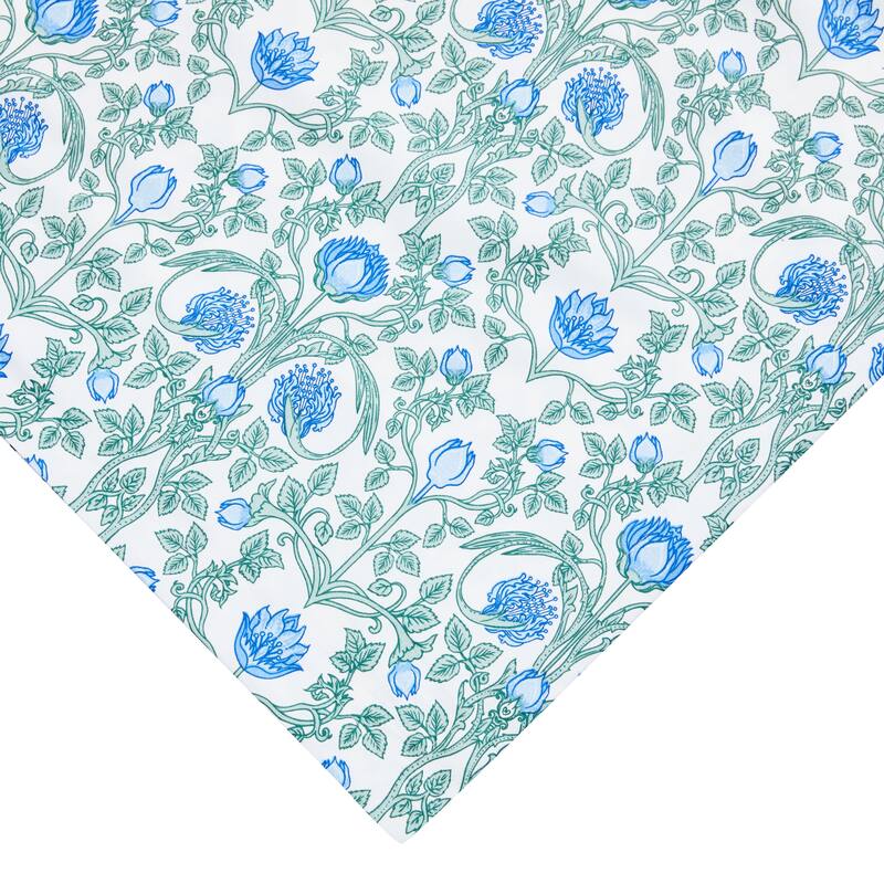 Printed Design Cotton Collection Blue Floral Crafted Duvet Set