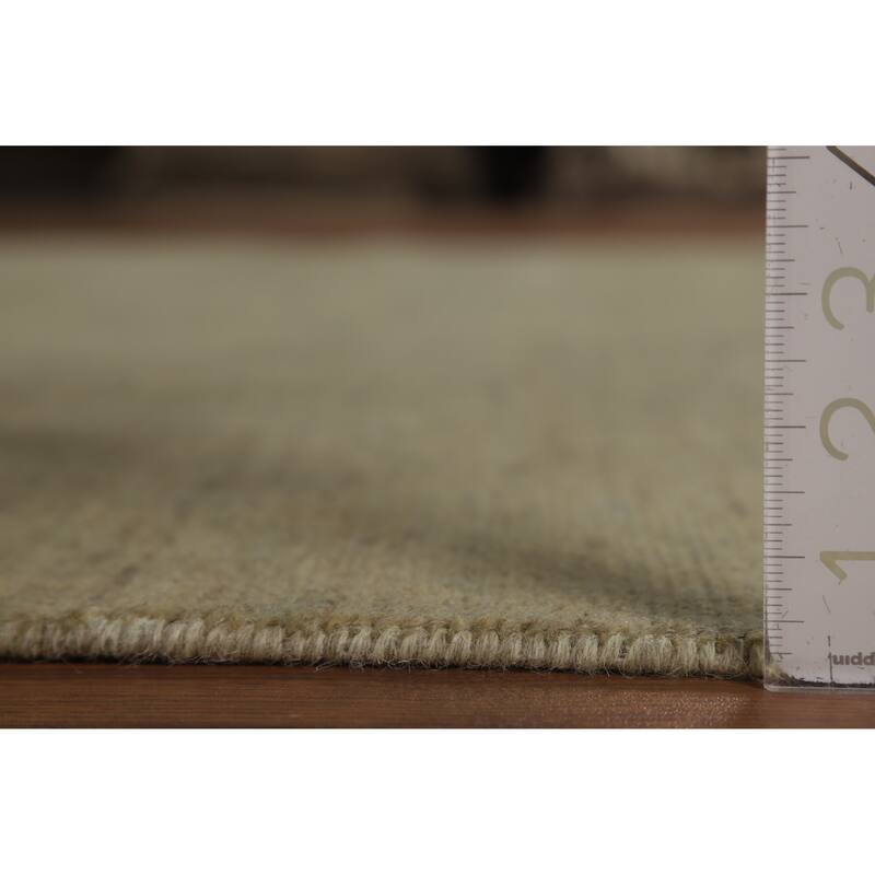 Sage Green Gabbeh Modern Area Rug Handmade Wool Carpet - 6'3" x 9'9"