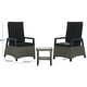 preview thumbnail 10 of 12, SAFAVIEH Outdoor Patio Furniture Herman Recliner 3-Piece Set - 22"W x 22"D x 42"H