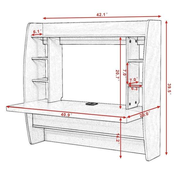 Shop Costway White Wall Mount Floating Computer Desk Storage Two