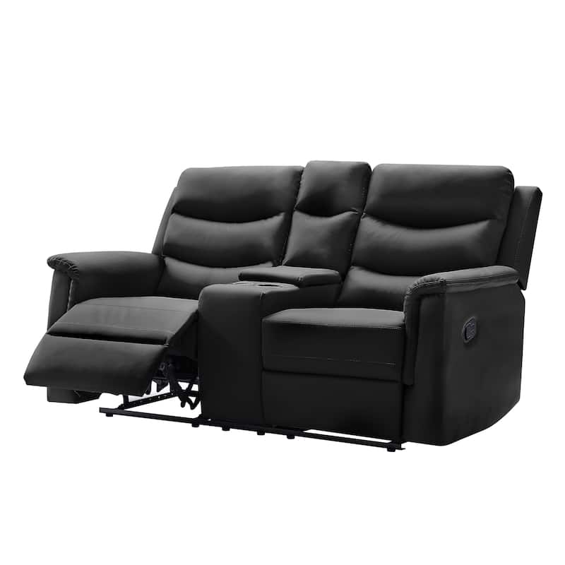 2-Seater Motion Sofa Black Pu