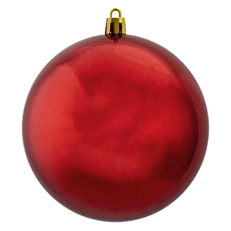 12ct Red Hot Shiny Shatterproof Christmas Ball Ornaments 4" (100mm)