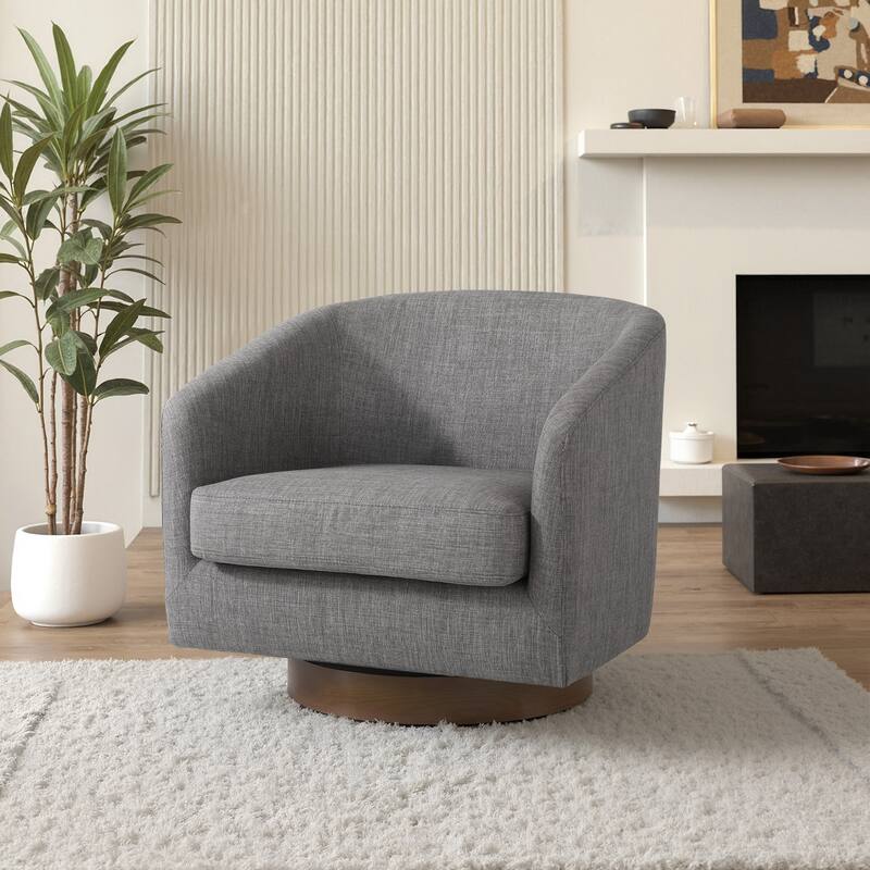 31.1'' W Modern Barrel Swivel Accent Chair