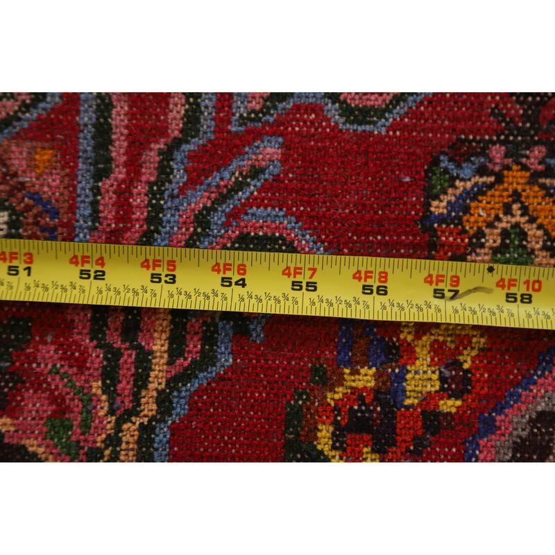 Hand Knotted Oriental 100% Wool Carpet Traditional Floral Red Bakhtiari Area Rug - 4' 10'' X 3' 7''