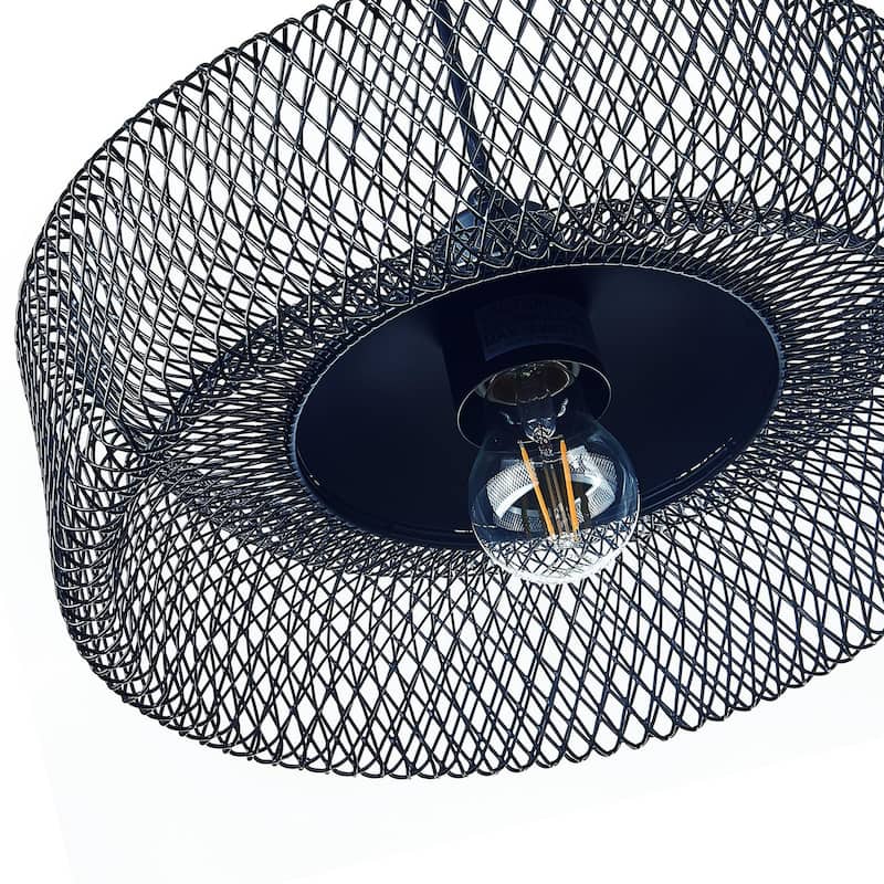 12-Inch Black Industrial Pendant Light - Single Light Fixture