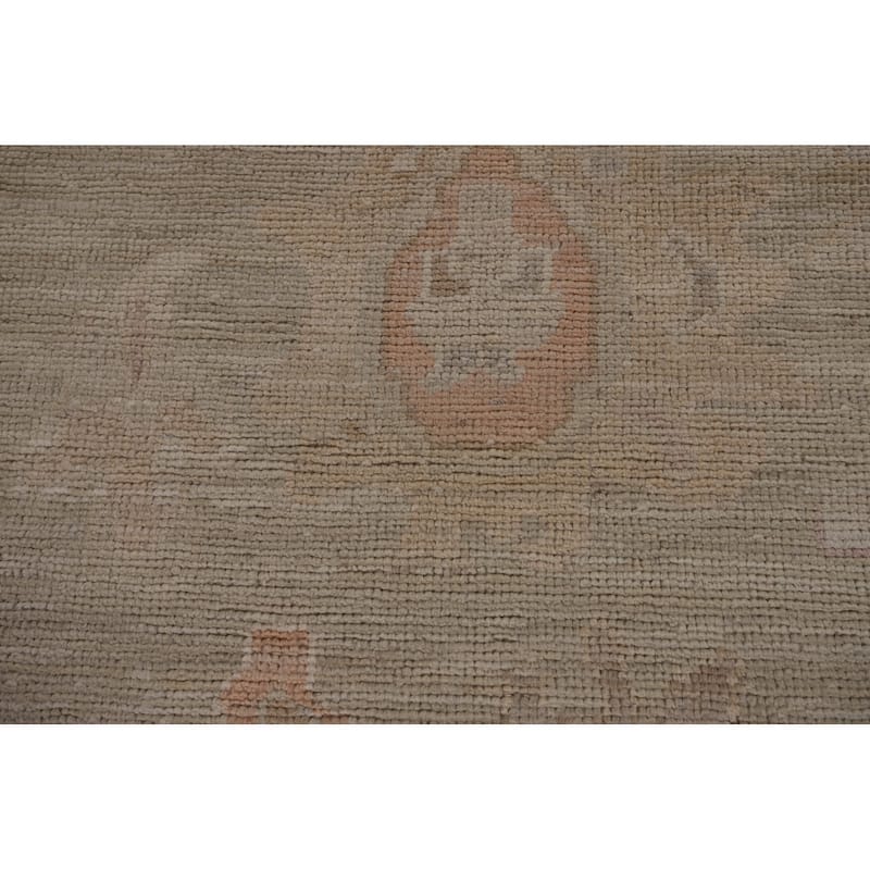 Vegetable Dye Oushak Oriental Area Rug Handmade Green Wool Carpet - 8'5"x 10'1"
