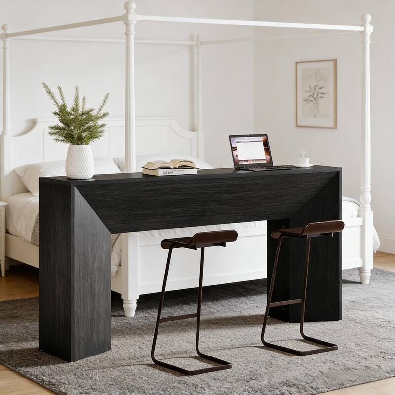 Sleek Side Table, Wooden Sofa Table, Modern Style Console Table