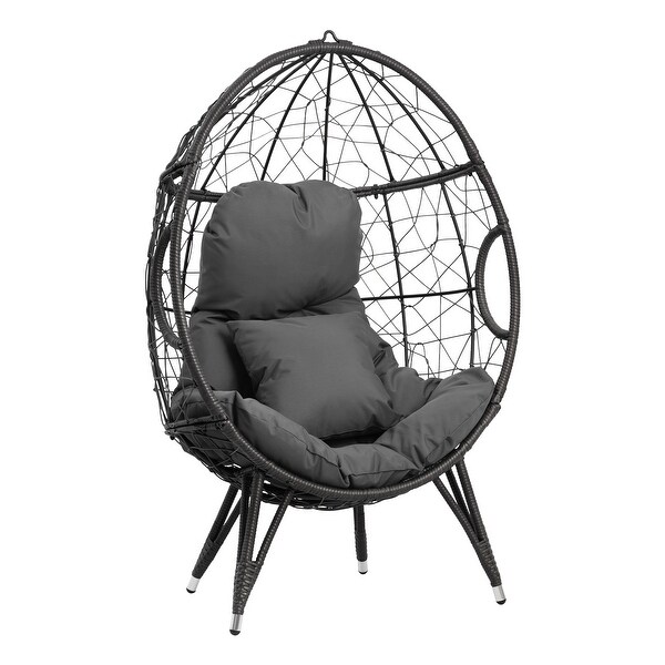 white egg chair with legs