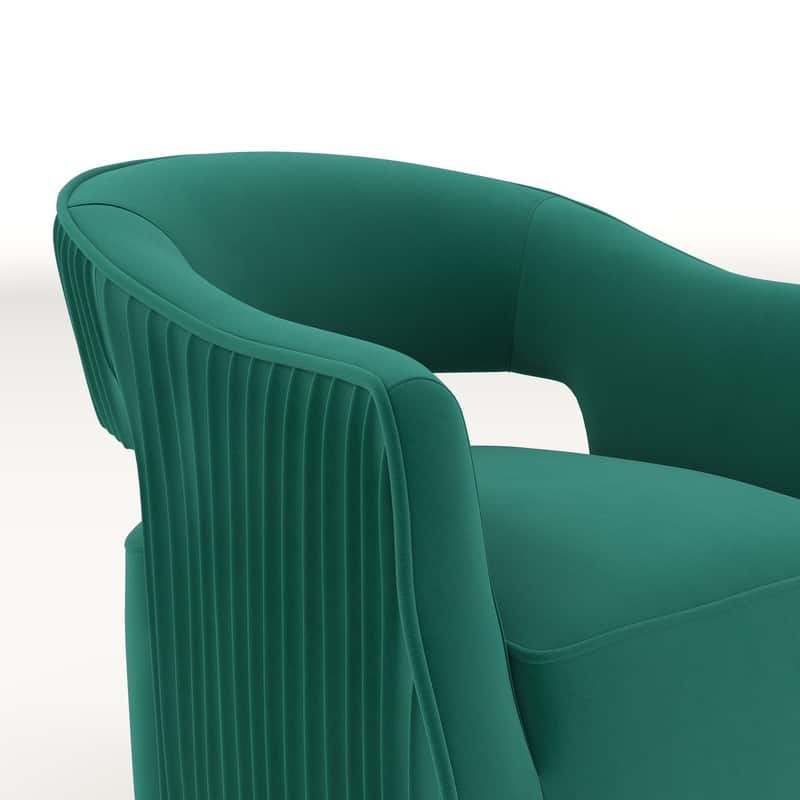 SEYNAR Modern Glam Velvet 360 Degree Swivel Open-Back Accent Armchair
