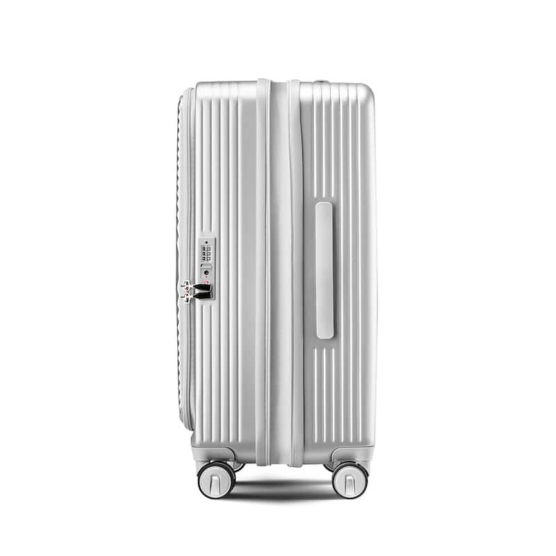 3 Piece PC Expandable Lightweight Carry On Luggage Sets with Front Pocket and Spinner Wheels & TSA Lock, for Men and Women