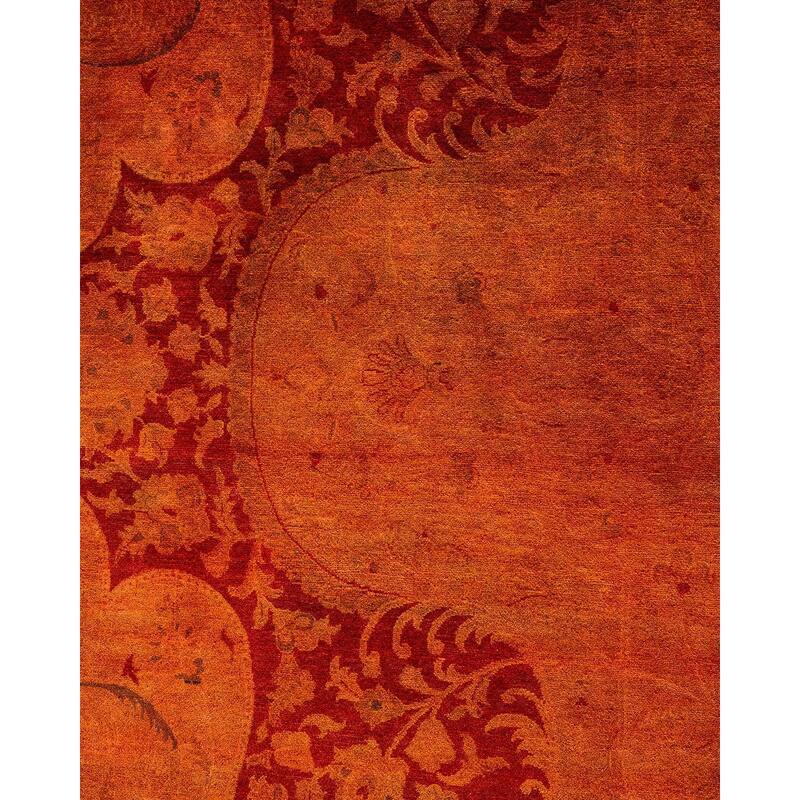 Overdyed, One-of-a-Kind Hand-Knotted Area Rug - Orange - 12' 4" x 16' 10"