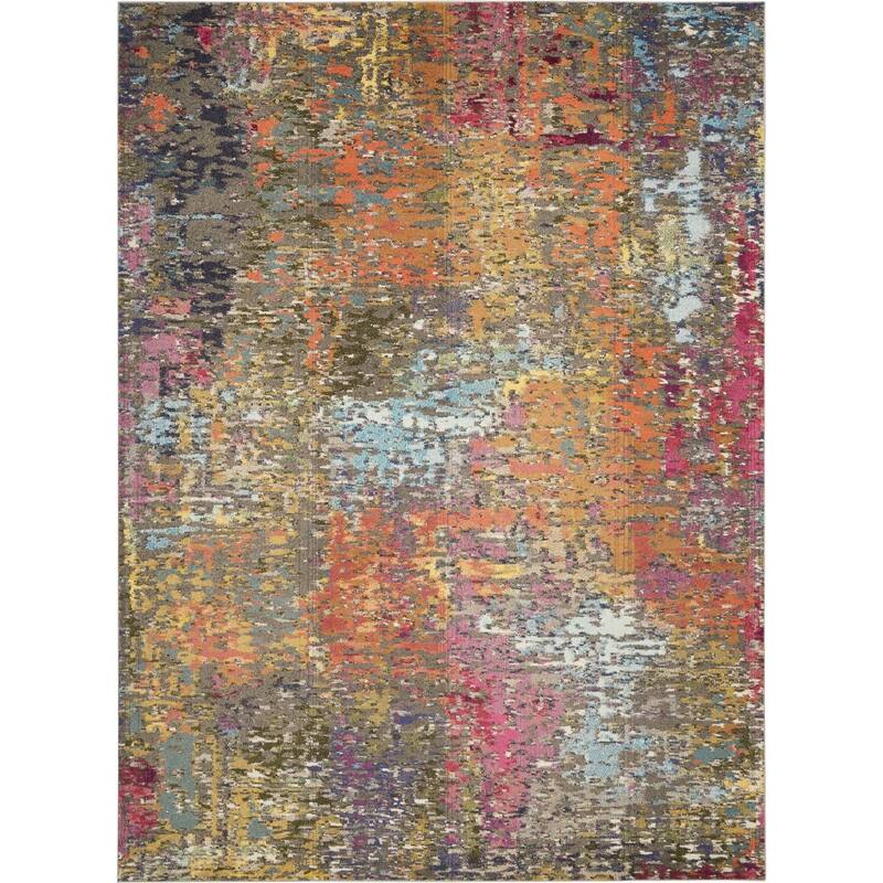 Power Loomed Abstract Non Skid Stain Resistant Area Rug - 115' X '79' X '0.5