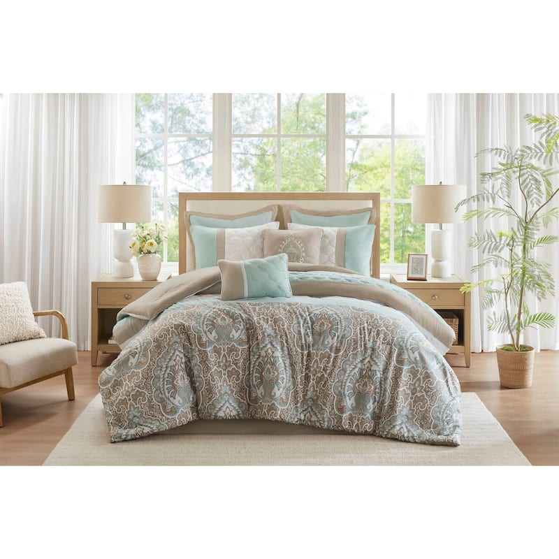 510 Design Josefina 8 Piece Comforter Set - Seafoam - King