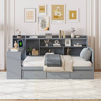 Wooden Daybed With 3 Drawers and USB Ports
