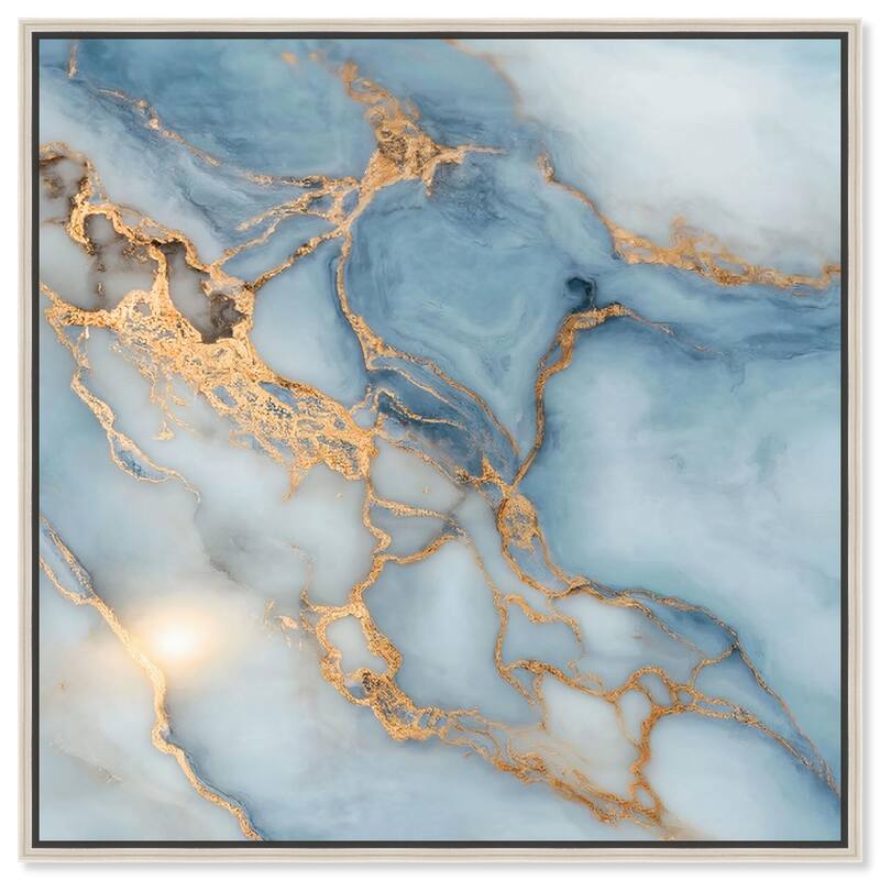 Azure Veins Canvas by Art Remedy - Silver - 30" x 30"