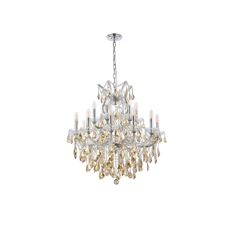 Fleur Illumination Collection Chandelier D:30in H:28in Lt:19 Gold Finish