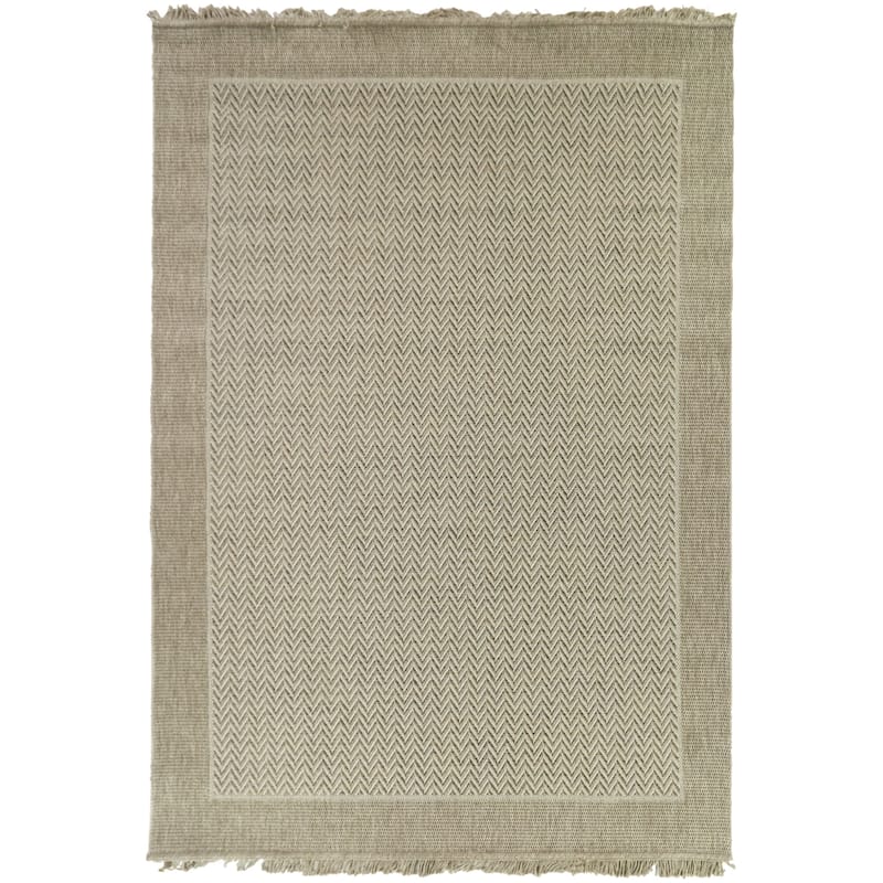 Karl Border Patio Indoor/Outdoor Area Rug - 7'10" x 10' - Beige/Ivory