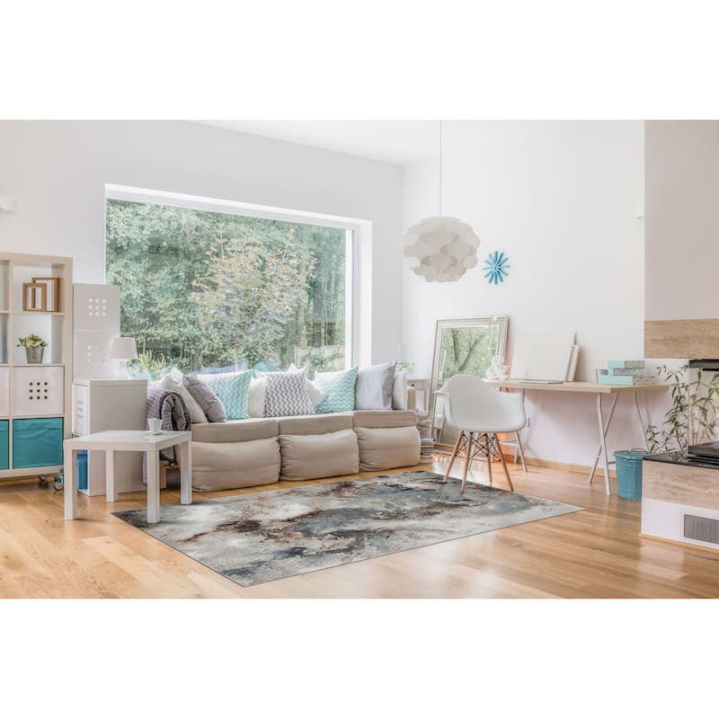 Marina Collection Abstract Multicolor Area Rug