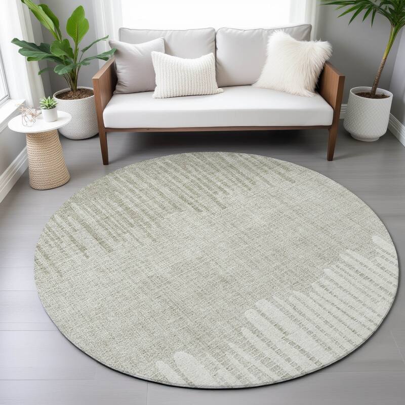 Machine Washable Indoor/Outdoor Modern Ombre Chantille Rug