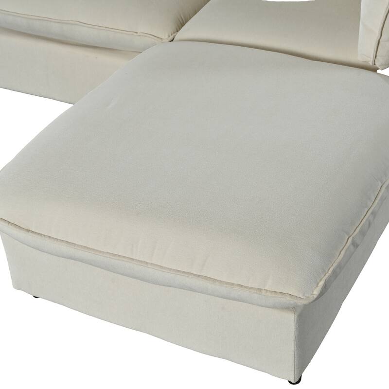 Modern Large U-Shape Sectional Sofa, 2 Large Chaise with Removable Ottomans