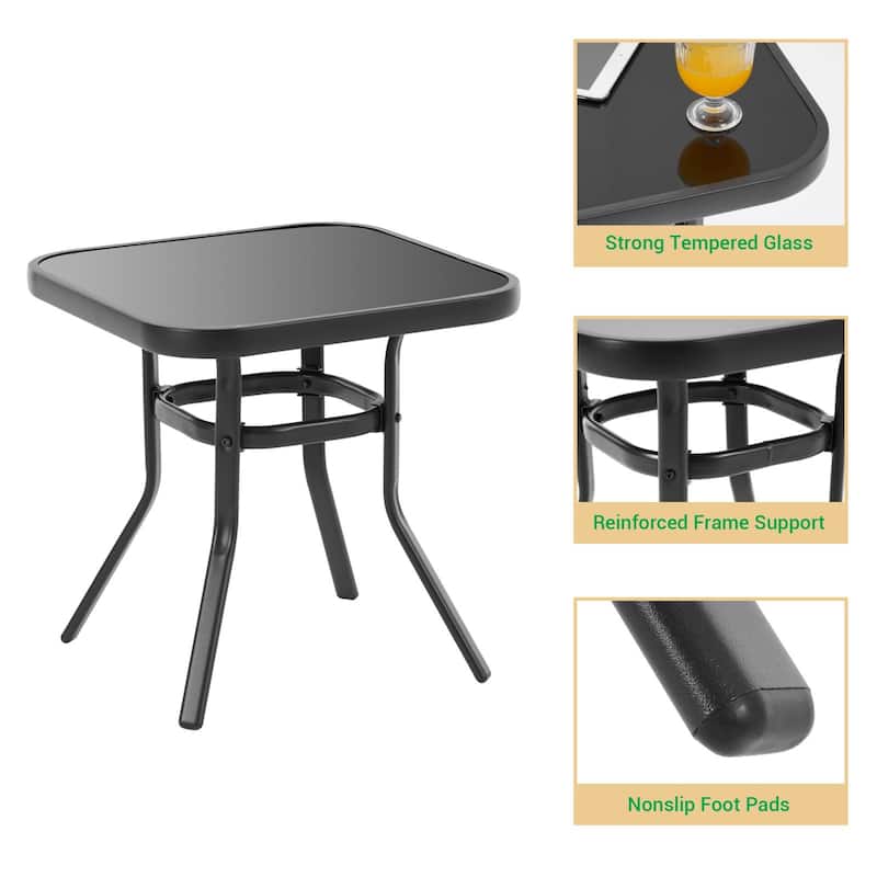 LIVOOSUN 3 Pieces Outdoor Bistro Sets With Table, Soft Cushions