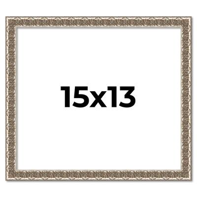 15x13 Frame Silver Versailles Ornate Solid Wood Picture Frame | 1 Inch
