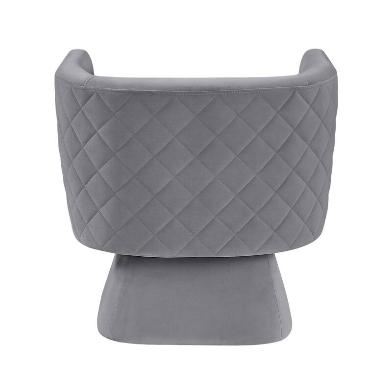 Gale 29" Velvet Swivel Chair - Diamond Stitched Chair Back