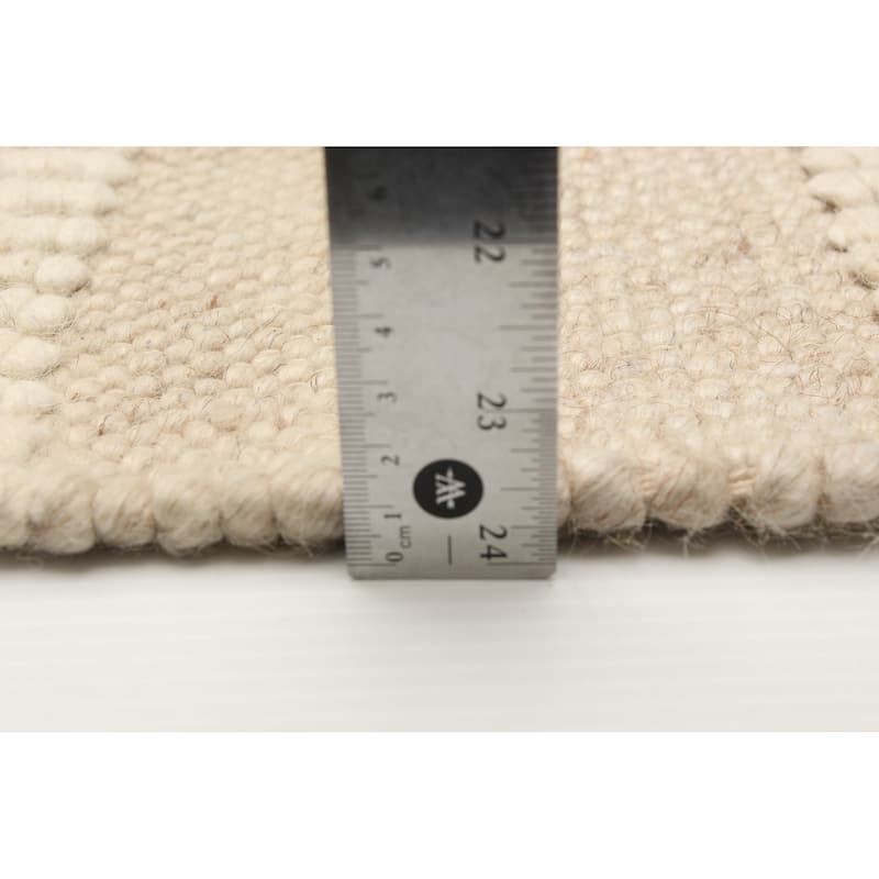 ECARPETGALLERY Braid weave Sienna Cream Wool Rug - 5'3 x 7'3