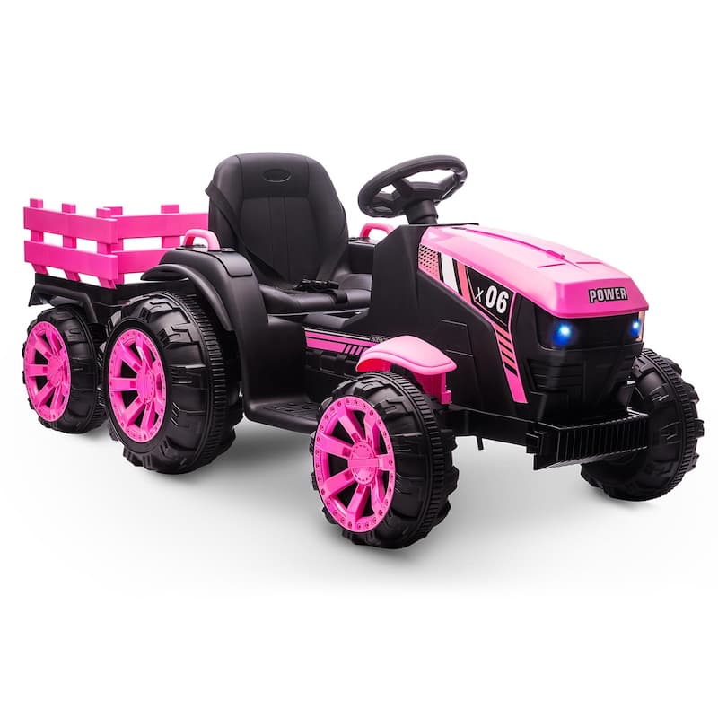 12V Battery Powered Electric Vehicle Car Toys with 6 Wheels - Pink