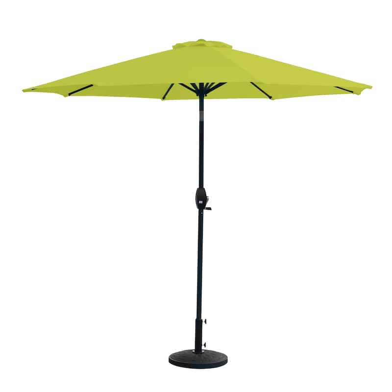9 Ft Aluminum Patio Umbrella with Decorative Base
