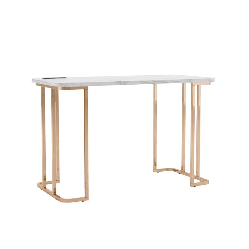 Woren Contemporary 47-inch Steel Computer Desk with USB Ports by Furniture of America