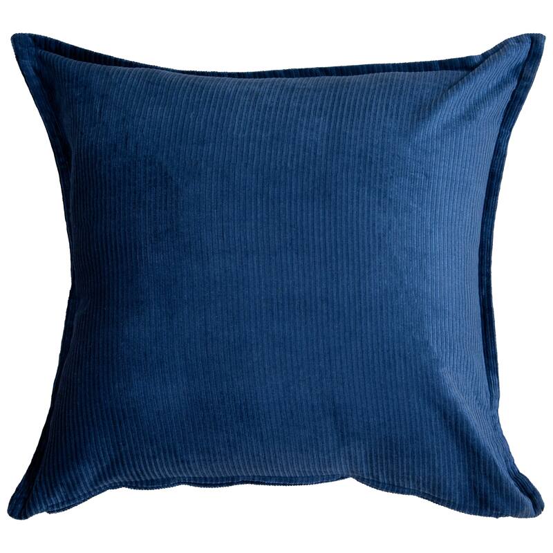 Rizzy Home Solid Velvet and Corduroy Throw Pillow - Pillow Covers - Cover Only - Dark Blue