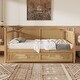 preview thumbnail 1 of 8, Traditional Style Rattan Twin Size Daybed with 2 Drawers ,Antique Walnut
