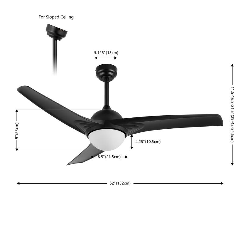 Aviator 52" 1-Light Industrial Iron/Plastic Mobile-App/Remote-Controlled 6-Speed Propeller LED Ceiling Fan, by JONATHAN Y