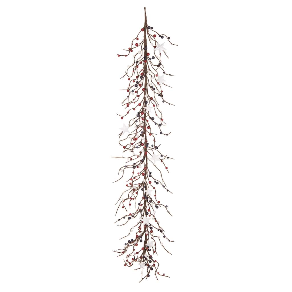 Transpac Foam 60" Multicolor Patriotic Twigs and Stars Garland